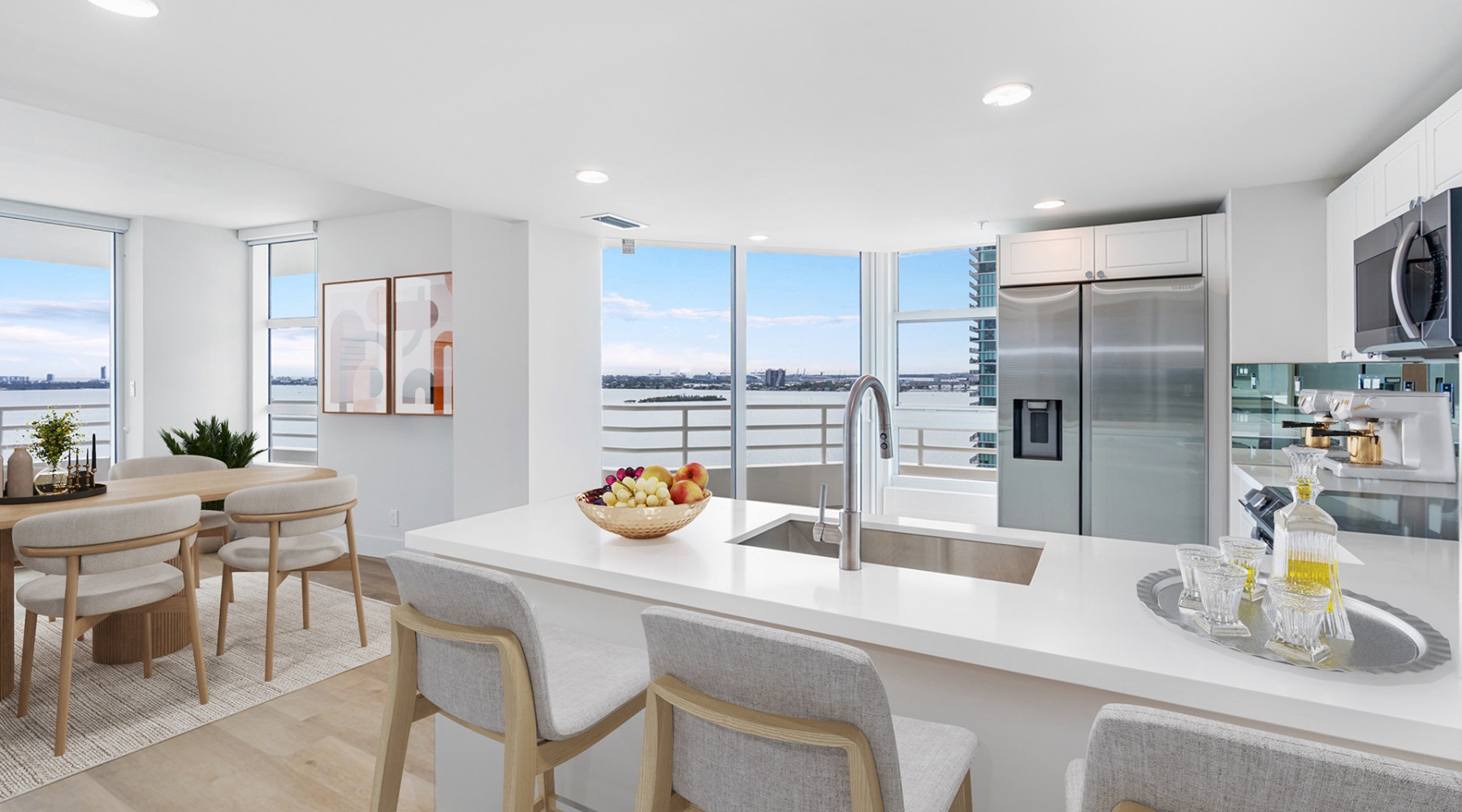 Well-lit kitchen with ample counter space